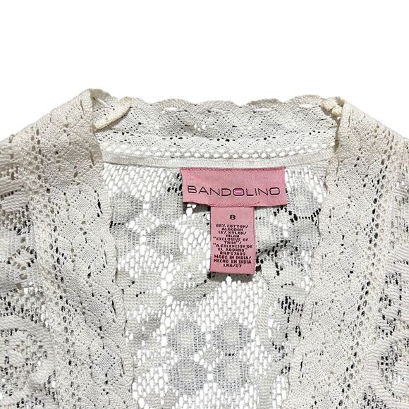 Bandolino Lace Crotchet Cardigan Sweater Romantic Preppy Sz 8 - Picture 13 of 16